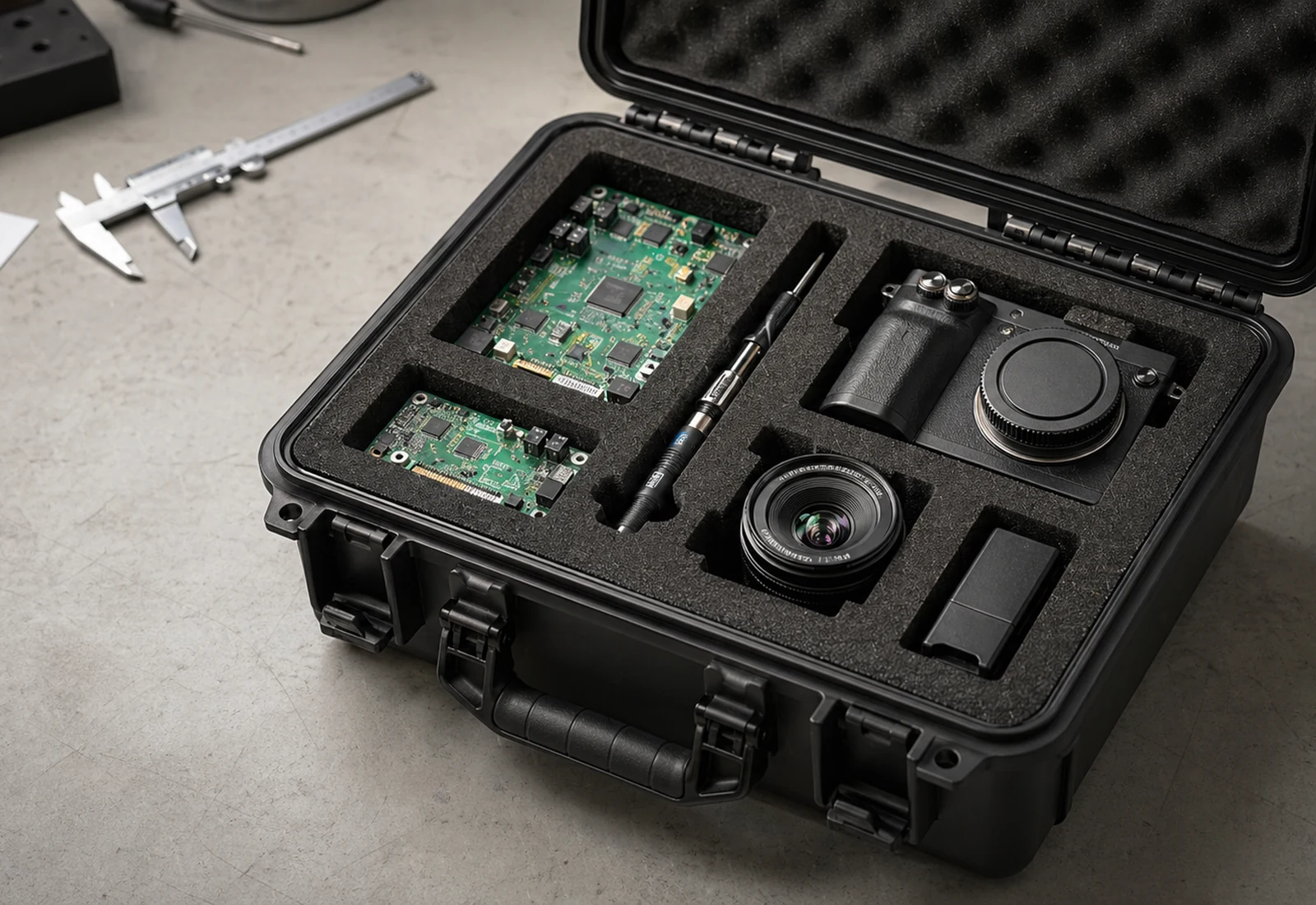 Custom foam insert case with organized products